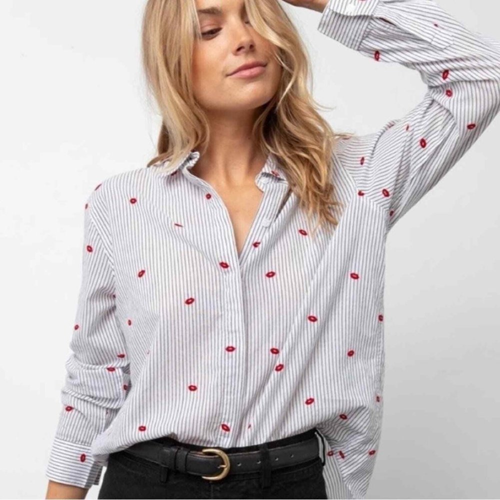 Rails Taylor Printed Shirt in Flocked Kisses - Size S
